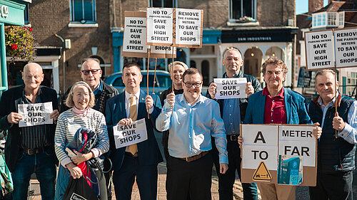 parking meter protest group photo