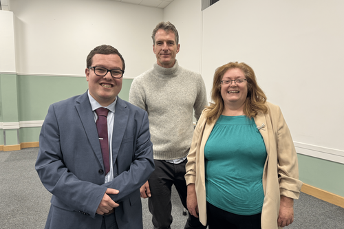 Jack and Caroline with Dan Snow