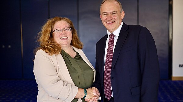 Caroline Rackham with Ed Davey