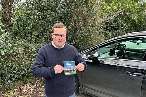 Jack Davies with parking clock